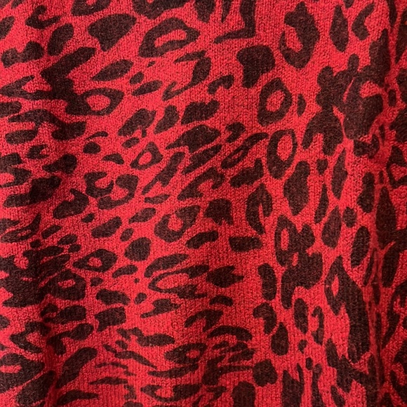 Rails Red Leopard Will & Cashmere V neck Sweater - Picture 3 of 4